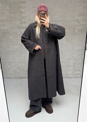 Magda coat Navy Houndstooth Boii Studios 